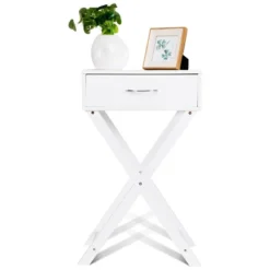 Costway 2 PCS Nightstand X-Shape Drawer Accent Side End Table Modern Home Furniture White 17 Costway 2 PCS Nightstand X-Shape Drawer Accent Side End Table Modern Home Furniture White -Furniture Hotsale Shop GUEST 2a0b71eb ef55 44de 884f 8f7815a993e1