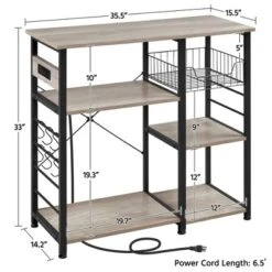 Yaheetech Vintage Kitchen Island Baker's Rack With Power Outlet Utility Microwave Stand -Furniture Hotsale Shop GUEST 2aa23691 d47a 4142 84f9 9b98c2c47551