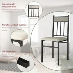 Costway 5 Piece Faux Marble Dining Set Table And 4 Chairs Kitchen Breakfast Furniture Grey -Furniture Hotsale Shop GUEST 2b1f026a c82a 452d a5bf 03392a8c5b19