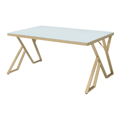 Jalama Glam Glass Top Gold Frame Dining Table - HOMES: Inside + Out 7 Jalama Glam Glass Top Gold Frame Dining Table - HOMES: Inside + Out - Image 5