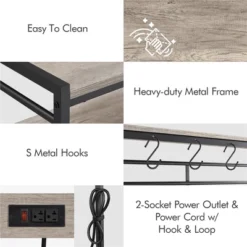 Yaheetech 4-tier 64" H Kitchen Baker's Rack With Power Outlet, Gray -Furniture Hotsale Shop GUEST 2baf5317 8767 46a4 a714 c2266e311b22