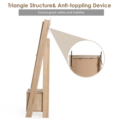 Costway Jewelry Cabinet Large Full Length Armoire 2-in-1 Stand Mirror Organizer 10 Costway Jewelry Cabinet Large Full Length Armoire 2-in-1 Stand Mirror Organizer - Image 8