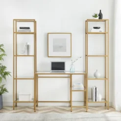 3pc Aimee Desk And Etagere Set Soft Gold - Crosley -Furniture Hotsale Shop GUEST 2d738cbb c28e 4367 a4e0 1a7a255b7c6c