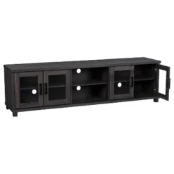 Fremont TV Stand For TVs Up To 95" With Glass Cabinets Dark Gray - CorLiving 14 Fremont TV Stand For TVs Up To 95" With Glass Cabinets Dark Gray - CorLiving -Furniture Hotsale Shop GUEST 31ab2876 8f0e 45d7 8e2c 30d9d07d5d8f