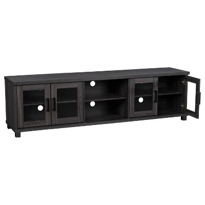 Fremont TV Stand For TVs Up To 95" With Glass Cabinets Dark Gray - CorLiving 5 Fremont TV Stand For TVs Up To 95" With Glass Cabinets Dark Gray - CorLiving - Image 3