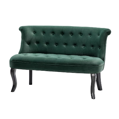 Jane 47" Velvet Button-tufted And Wing Back Loveseat Solid Wood And Cabriole Legs For Living Room And Bedroom | ARTFUL LIVING DESIGN 13 Jane 47" Velvet Button-tufted And Wing Back Loveseat Solid Wood And Cabriole Legs For Living Room And Bedroom | ARTFUL LIVING DESIGN - Image 11