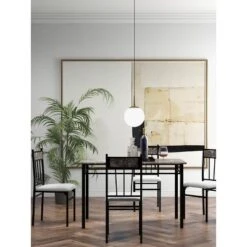 Costway 5 Piece Faux Marble Dining Set Table And 4 Chairs Kitchen Breakfast Furniture Grey -Furniture Hotsale Shop GUEST 31e5887d 3a3f 4595 b9a2 f80c11edede7