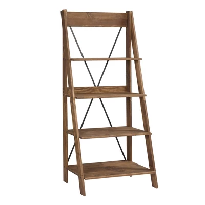 68.25" Boho 4 Tier Solid Wood Ladder Bookshelf Plant Stand - Saracina Home 14 68.25" Boho 4 Tier Solid Wood Ladder Bookshelf Plant Stand - Saracina Home - Image 12