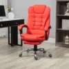HOMCOM High-Back Executive Office Chair With Footrest, PU Leather Computer Chair With Reclining Function And Armrest, Ergonomic Office Chair, Red -Furniture Hotsale Shop GUEST 330421de 27a3 49ae a4f7 8ff34f53cf5a