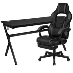 Flash Furniture Gaming Desk With Cup Holder/Headphone Hook/Removable Mousepad Top & Reclining Back/Arms Gaming Chair With Footrest 33 Flash Furniture Gaming Desk With Cup Holder/Headphone Hook/Removable Mousepad Top & Reclining Back/Arms Gaming Chair With Footrest -Furniture Hotsale Shop GUEST 336d5609 a20c 467d bf57 81784f3662fc
