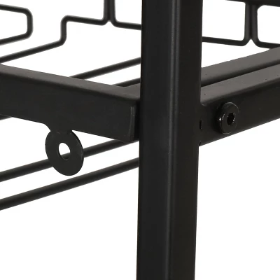 Boster Boho Industrial 21 Bottle Floor Wine Rack With Storage Natural/Black - Christopher Knight Home 11 Boster Boho Industrial 21 Bottle Floor Wine Rack With Storage Natural/Black - Christopher Knight Home - Image 9