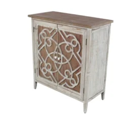 Natural Wood Cabinet With Trellis Doors Light Brown - Olivia & May -Furniture Hotsale Shop GUEST 3441f715 1675 4cfc adf8 b27bae7e1bf4