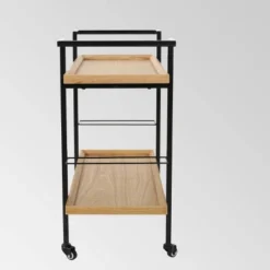 Gerard Industrial Wooden Bar Cart - Christopher Knight Home -Furniture Hotsale Shop GUEST 34de7e99 dc2a 4239 8c0b 402b06d78ab2