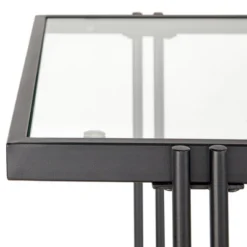 Folio Metal And Glass Sofa Table Black - Lifestorey