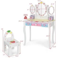 Costway Kids Vanity Princess Makeup Dressing Table Chair Set W/ Tri-fold Mirror White 13 Costway Kids Vanity Princess Makeup Dressing Table Chair Set W/ Tri-fold Mirror White -Furniture Hotsale Shop GUEST 360653dc daeb 4682 8983 db4a4af80512
