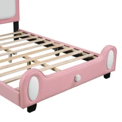 Full/Twin Size Upholstered Rabbit-Shape Princess Platform Bed, White+Pink-ModernLuxe -Furniture Hotsale Shop GUEST 36b0137f 1f43 43ea 8c10 c7ab4d30e971