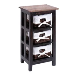 Furniture Hotsale Shop 22 Small Wood Shelf With Basket Drawers Dark Brown - Olivia & May