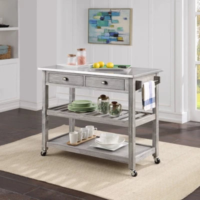 Sonoma Kitchen Cart With Stainless Steel Top - Boraam 8 Sonoma Kitchen Cart With Stainless Steel Top - Boraam - Image 6