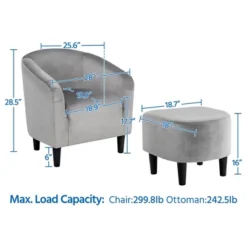 Yaheetech Fabric Upholstered Accent/Barrel Chair And Ottoman Set For Living Room 12 Yaheetech Fabric Upholstered Accent/Barrel Chair And Ottoman Set For Living Room -Furniture Hotsale Shop GUEST 3759f734 dd1f 4f8a 8d13 ed77c4668852