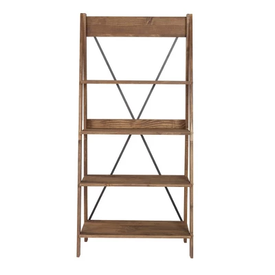 68.25" Boho 4 Tier Solid Wood Ladder Bookshelf Plant Stand - Saracina Home 10 68.25" Boho 4 Tier Solid Wood Ladder Bookshelf Plant Stand - Saracina Home - Image 8