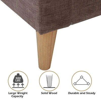 Costway Modern Fabric Couch Sofa Love Seat Upholstered Bed Lounge Sleeper 2-Seater Brown 9 Costway Modern Fabric Couch Sofa Love Seat Upholstered Bed Lounge Sleeper 2-Seater Brown - Image 7