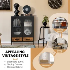 Costway Kitchen Storage Cabinet Freestanding Buffet Sideboard W/ 2 Glass Doors & Drawers 16 Costway Kitchen Storage Cabinet Freestanding Buffet Sideboard W/ 2 Glass Doors & Drawers -Furniture Hotsale Shop GUEST 38aecb67 f975 439a 81f8 fbe0b1ffcfaa