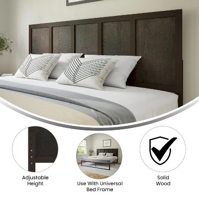 Flash Furniture Oliver Paneled Wooden Adjustable Headboard For Universal Metal Bed Frames 6 Flash Furniture Oliver Paneled Wooden Adjustable Headboard For Universal Metal Bed Frames - Image 4