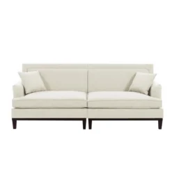 81.8" Upholstered Country Loveseat Sofa With Wooden Legs And Two Throw Pillows-ModernLuxe -Furniture Hotsale Shop GUEST 39bd4bc8 c233 4ee0 967a e981d358fa4a