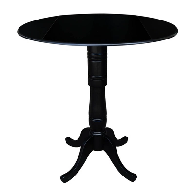 Davidson Round Dual Drop Leaf Pedestal Table Black - International Concepts 14 Davidson Round Dual Drop Leaf Pedestal Table Black - International Concepts - Image 12