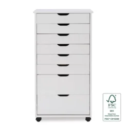 Cary 8 Drawer Rolling Storage Cart - Linon -Furniture Hotsale Shop GUEST 3a2a5c10 b957 43bf 8292 c08ee651878e