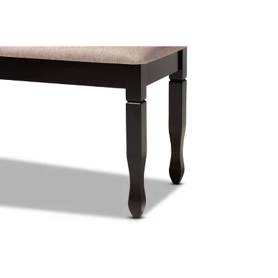 Corey Fabric Upholstered And Wood Dining Bench - Baxton Studio 5 Corey Fabric Upholstered And Wood Dining Bench - Baxton Studio - Image 3