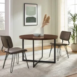 Modern 42" Round Intersecting Leg Dining Table Dark Walnut - Saracina Home 15 Modern 42" Round Intersecting Leg Dining Table Dark Walnut - Saracina Home -Furniture Hotsale Shop GUEST 3bfb4268 368c 4b7a b66b da94263e341c