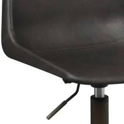 Fabric Office Chair With Curved Back And Contrast Stitching Brown - Benzara -Furniture Hotsale Shop GUEST 3d48273f 53c5 40cc b6cc 7fbfc74c9f5d