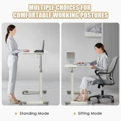 Costway Height Adjustable Computer Desk Sit To Stand Rolling Notebook Table Portable 14 Costway Height Adjustable Computer Desk Sit To Stand Rolling Notebook Table Portable -Furniture Hotsale Shop GUEST 3e1930c6 062c 428d 9b9b 6dd0ffa35ed7