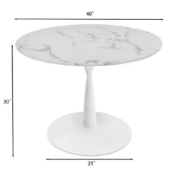 40'' Harris Round Artificial Marble Top Pedestal Modern Dining Table-The Pop Maison -Furniture Hotsale Shop GUEST 3e52a7d2 dae3 4836 aaf3 4b5c78198fca