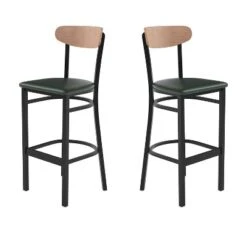 Flash Furniture Wright Set Of 2 Commercial Grade Barstools With 500 LB. Capacity Steel Frame, Solid Wood Seat, And Boomerang Back 32 Flash Furniture Wright Set Of 2 Commercial Grade Barstools With 500 LB. Capacity Steel Frame, Solid Wood Seat, And Boomerang Back -Furniture Hotsale Shop GUEST 3ea2c27c ef00 49c7 862d 554ec721334e
