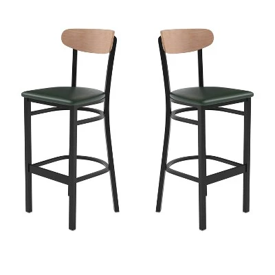 Flash Furniture Wright Set Of 2 Commercial Grade Barstools With 500 LB. Capacity Steel Frame, Solid Wood Seat, And Boomerang Back 13 Flash Furniture Wright Set Of 2 Commercial Grade Barstools With 500 LB. Capacity Steel Frame, Solid Wood Seat, And Boomerang Back - Image 11