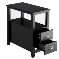 Tangkula 2-Piece Retro Side End Table Rectangular Nightstand With 2 Drawers & Shelf Coffee/Brown 11 Tangkula 2-Piece Retro Side End Table Rectangular Nightstand With 2 Drawers & Shelf Coffee/Brown -Furniture Hotsale Shop GUEST 3ed91ceb 028a 47b8 95a0 a77c427d76cd