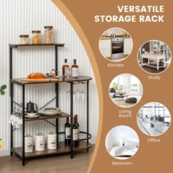 Costway Kitchen Bakers Rack Microwave Stand Coffee Bar W/ S-Hooks & Stemware Holder 17 Costway Kitchen Bakers Rack Microwave Stand Coffee Bar W/ S-Hooks & Stemware Holder -Furniture Hotsale Shop GUEST 3fbb20fb b735 4959 8532 930b81a90532