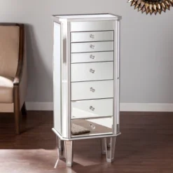 Melanie 7 Drawer Glam Jewelry Armoire Mirrored/Brushed - Aiden Lane 12 Melanie 7 Drawer Glam Jewelry Armoire Mirrored/Brushed - Aiden Lane -Furniture Hotsale Shop GUEST 3fda2f88 dced 4a1e 9873 2da3bb179c28