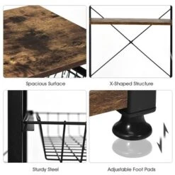 Costway Industrial Kitchen Baker's Rack Microwave Stand Utility Storage Shelf W/ 6 Hooks Steel Black 18 Costway Industrial Kitchen Baker's Rack Microwave Stand Utility Storage Shelf W/ 6 Hooks Steel Black -Furniture Hotsale Shop GUEST 402e62ef 6fd3 488b b918 01a474c65e2b