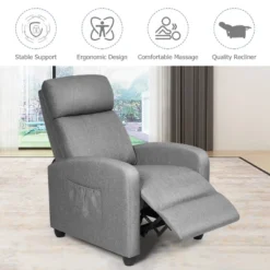 Recliner Massage Chair, Ergonomic Adjustable Single Sofa With Padded Seat Grey -Furniture Hotsale Shop GUEST 4058ef4b 0dc5 4203 9019 1a76b932cf0a