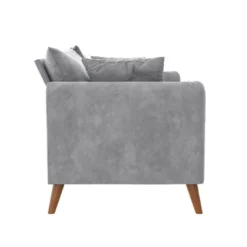 Magnolia 2 Seater Loveseat Sofa With Pillows Pocket Coil Seating Light Gray Velvet - Novogratz -Furniture Hotsale Shop GUEST 405a547c fec2 415c a27e cb0744033062