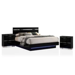 3pc Cavatao Bed With 2 Nightstands Black/Chrome - MiBasics -Furniture Hotsale Shop GUEST 40cb7500 8ac1 4236 94bd c842af00d521