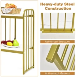 Costway 2-Tier Console Table Modern Buffet Serving Table Storage Shelf For Entryway -Furniture Hotsale Shop GUEST 412a6a7c a970 4235 8f2f f642d4c20c21