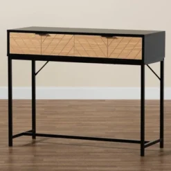 Jacinth Two-Tone Wood And Metal 2 Drawer Console Table Black/Natural Brown - Baxton Studio 17 Jacinth Two-Tone Wood And Metal 2 Drawer Console Table Black/Natural Brown - Baxton Studio -Furniture Hotsale Shop GUEST 4145ef6e 870d 4539 b6d7 61238c6c94e5
