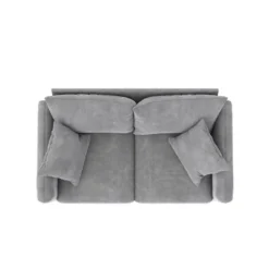 Magnolia 2 Seater Loveseat Sofa With Pillows Pocket Coil Seating Light Gray Velvet - Novogratz -Furniture Hotsale Shop GUEST 4283176e ca1b 41cf b98d 4530aefbbebf