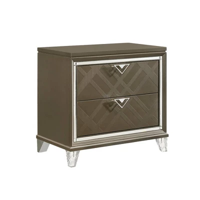 31" Skylar Nightstand Dark Champagne - Acme Furniture 3 31" Skylar Nightstand Dark Champagne - Acme Furniture