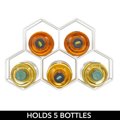 MDesign Honeycomb 5 Bottle Wine Rack For Kitchen Counter Or Fridge 4 MDesign Honeycomb 5 Bottle Wine Rack For Kitchen Counter Or Fridge - Image 2