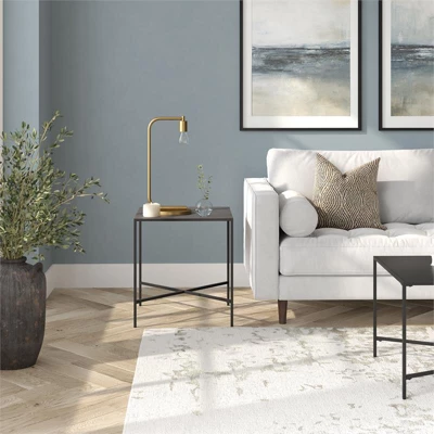 Black Bronze Side Table With Metal Tabletop - Henn&Hart 3 Black Bronze Side Table With Metal Tabletop - Henn&Hart